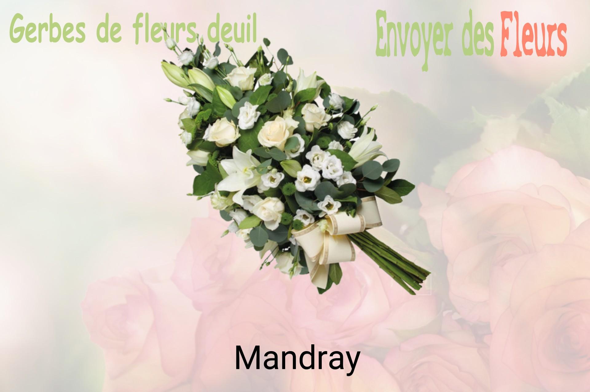 Gerbe de fleurs de deuil livrée à Mandray